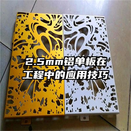 2.5mm�������ڹ����е�Ӧ�ü���